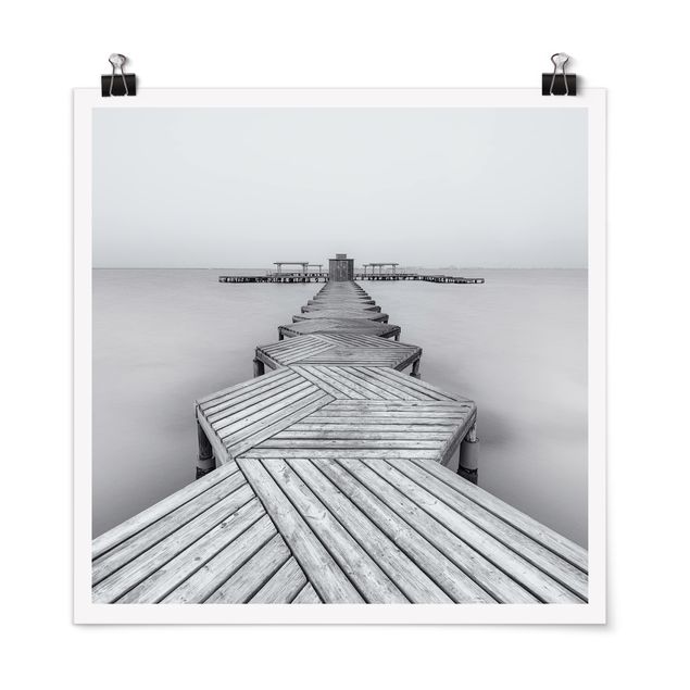 Poster - Wooden Pier In Black And White