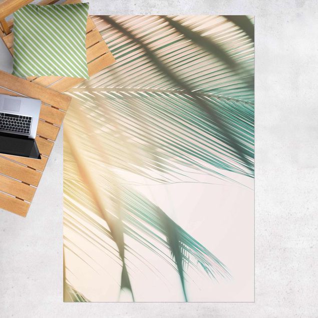 balcony mat Tropical Plants Palm Trees At Sunset ll