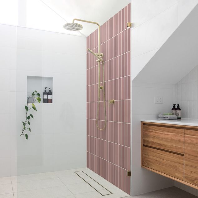 Shower wall cladding - Subway Tiles -Antique Pink