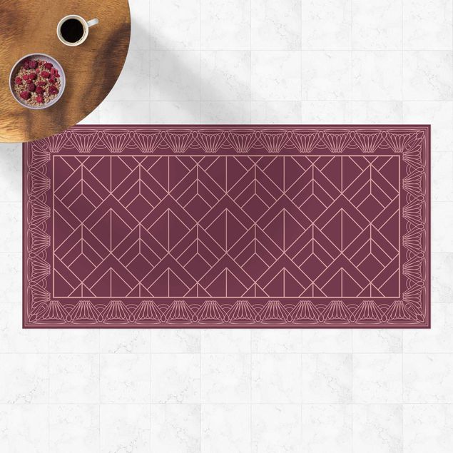 balcony mat Art Deco Scales Pattern With Border