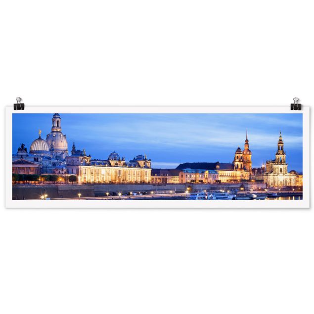 Panoramic poster architecture & skyline - Canaletto's View At Night
