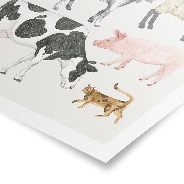Poster kids room - Farm Animal Family II