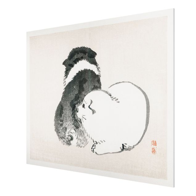 Print on forex - Asian Vintage Drawing Black And White Pooch