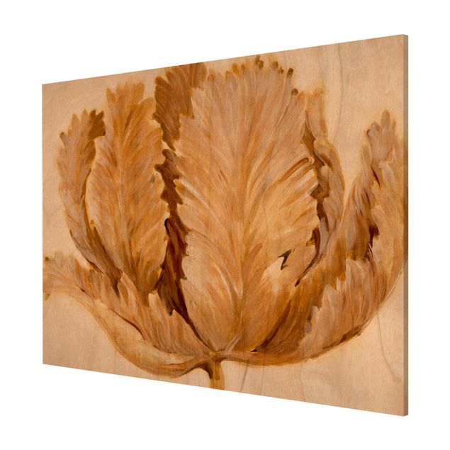 Magnetic memo board - Sepia Tulip On Wood II