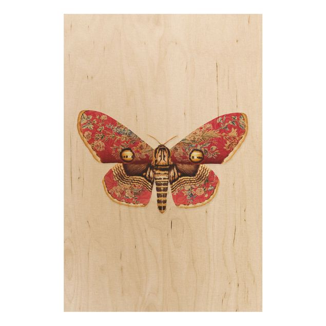 Print on wood - Vintage Moth