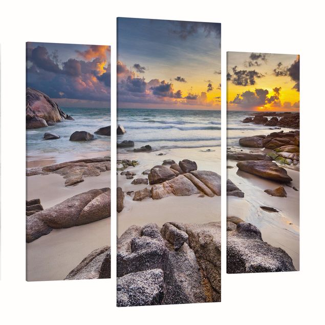 Print on canvas 3 parts - Sunrise Beach In Thailand