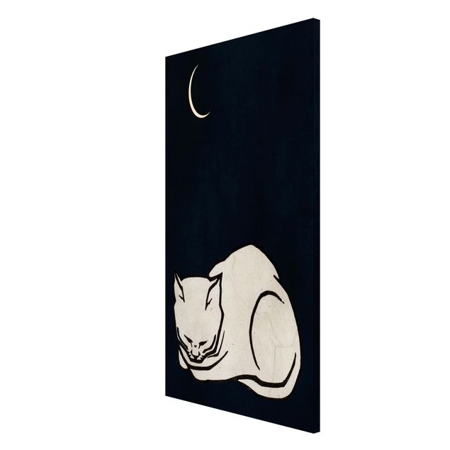 Magnetic memo board - Sleeping Cat Illustration