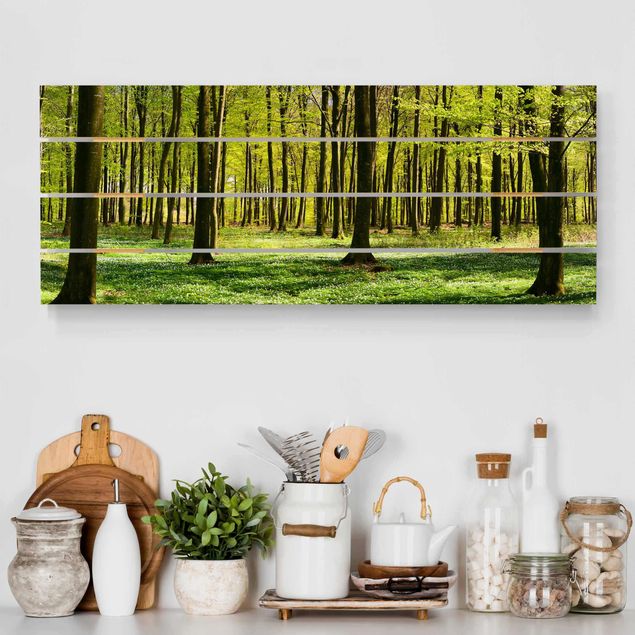 Print on wood - Forest Meadow