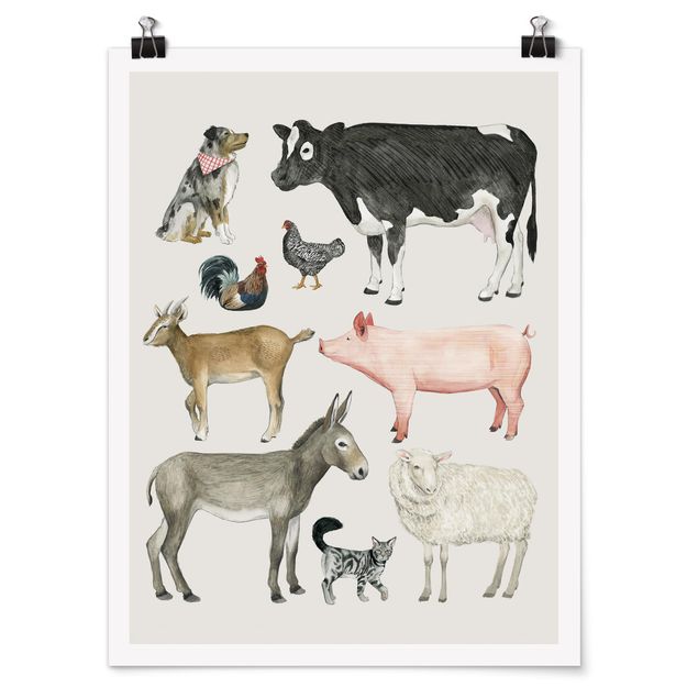 Poster kids room - Farm Animal Family I