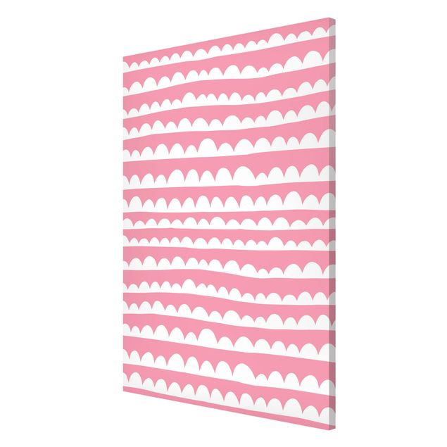 Magnetic memo board - Drawn White Bands Of Clouds Up In Light Pink Skies