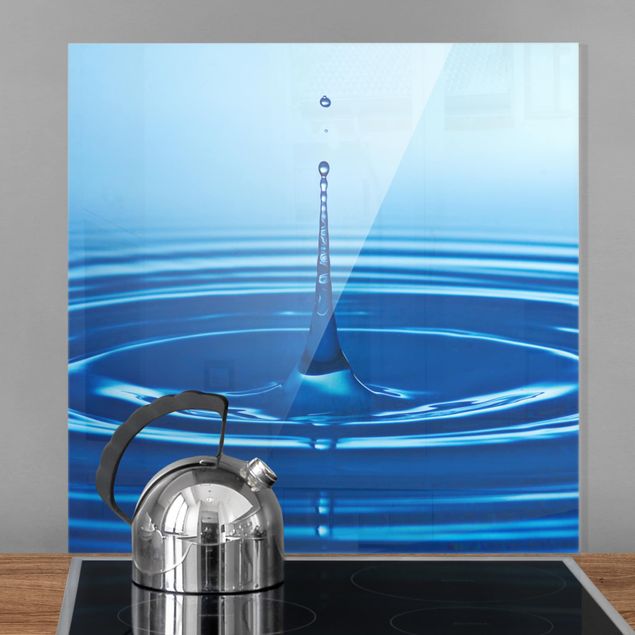 Glass splashback abstract Drop With Waves