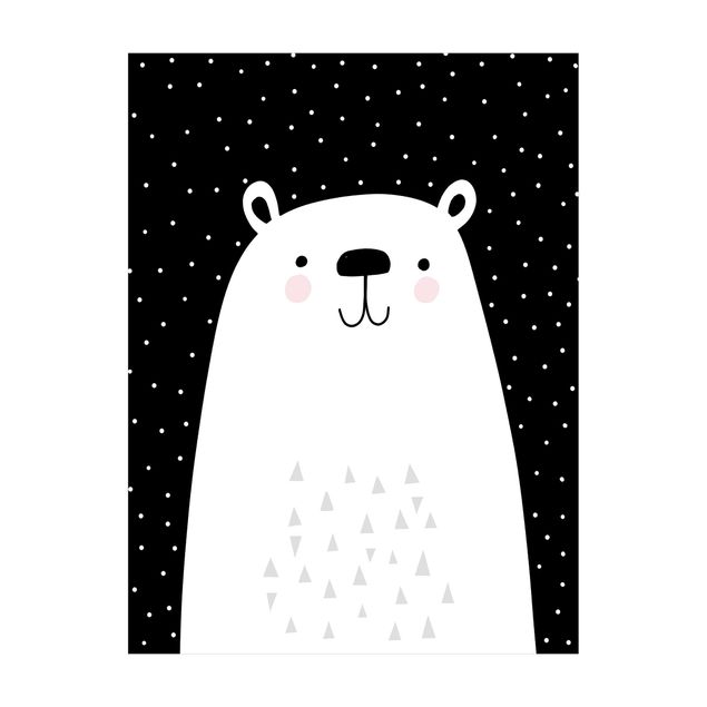 charcoal grey rug Zoo With Patterns - Polar Bear