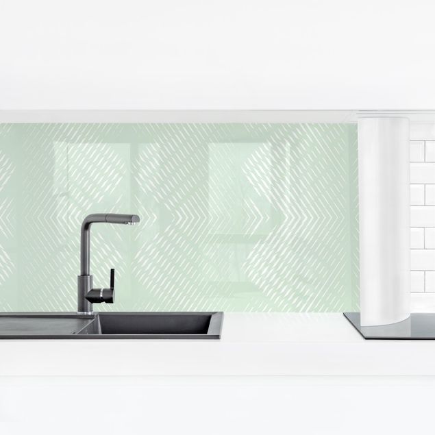 Splashback Rhombic Pattern With Stripes In Mint Colour