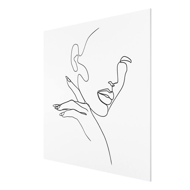Print on forex - Line Art Woman Portrait Black And White