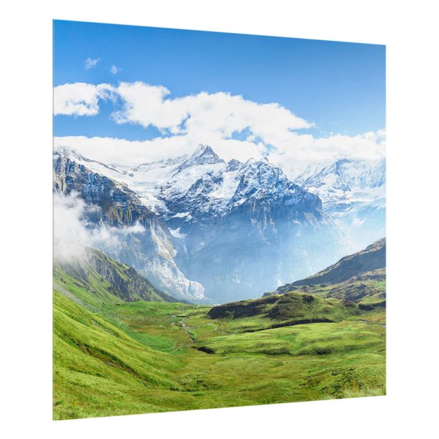 Glass splashback kitchen Swiss Alpine Panorama
