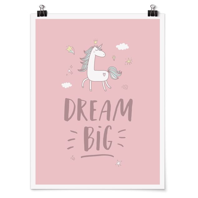 Poster quote - Dream big Unicorn