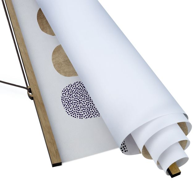 Fabric print with poster hangers - Geometrical Semicircle III