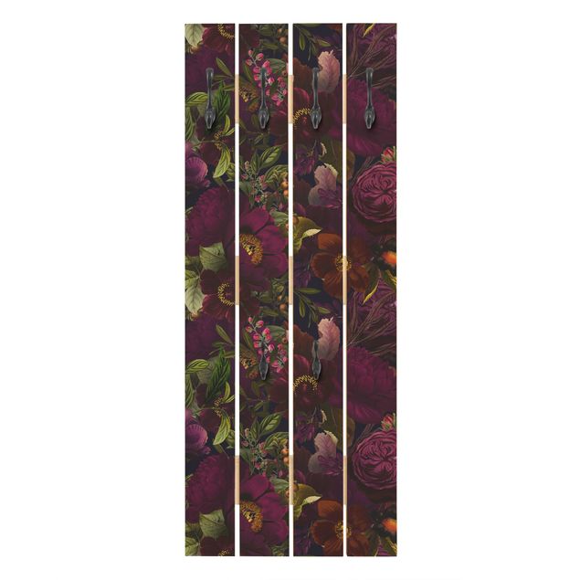 Coat rack - Purple Blossoms Dark