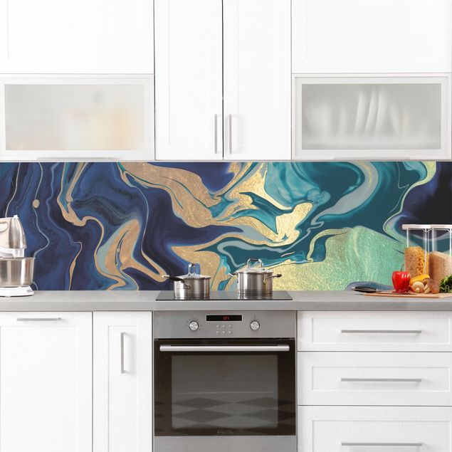 Kitchen wall cladding - Play Of Colours Indigo Fire