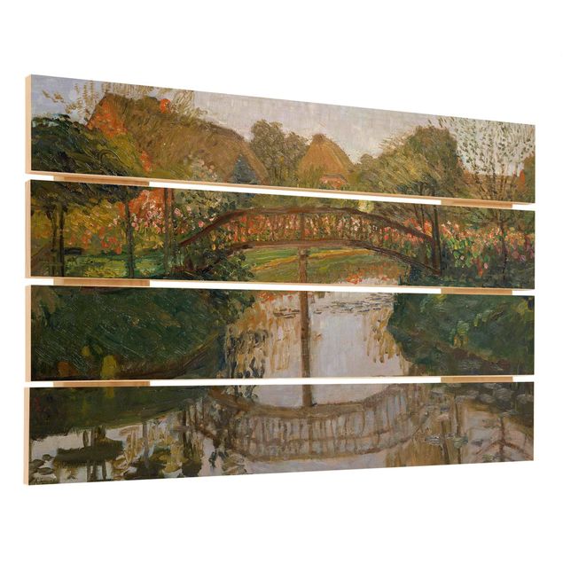 Print on wood - Otto Modersohn - Farm Garden with Bridge
