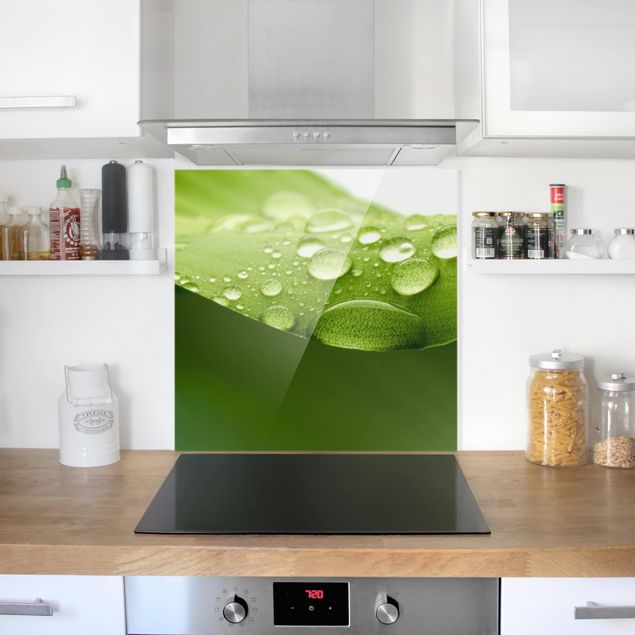 Glass splashback kitchen Drops Of Nature
