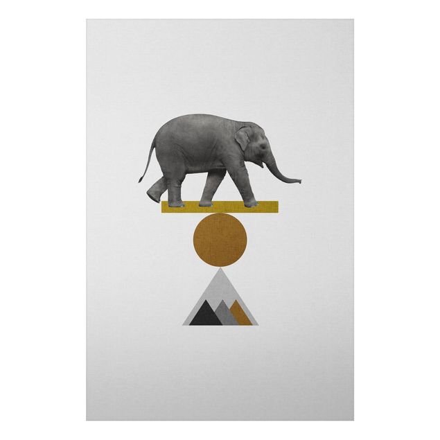Print on aluminium - Art Of Balance Elephant