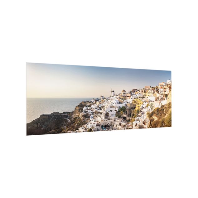 Glass splashback beach Oia Panorama
