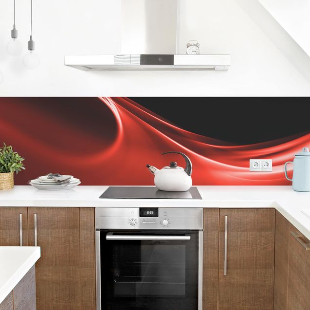 Kitchen wall cladding - Red Wave