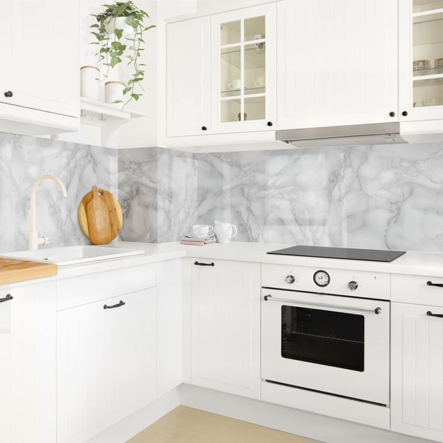 Kitchen splashback stone Marble Look Black And White