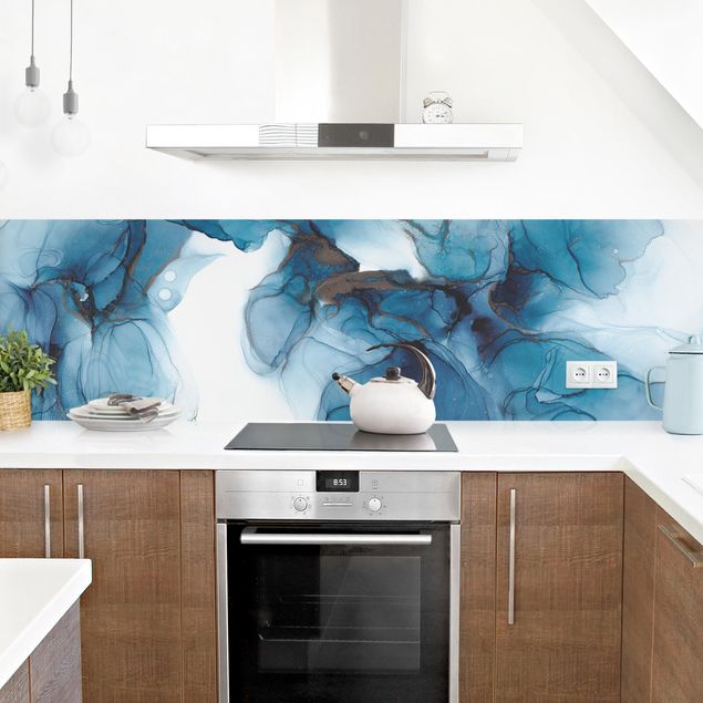 Kitchen wall cladding - Evolution Blue And Gold