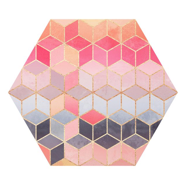 Forex hexagon - Colourful Pastel Golden Geometrie