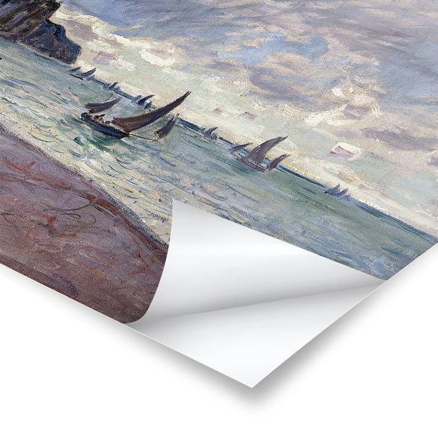 Poster - Claude Monet - Fishing Boats In Front Of The Beach And Cliffs Of Pourville