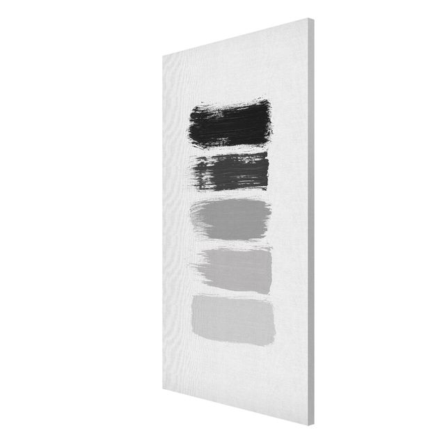 Magnetic memo board - Stripes in Black And Grey