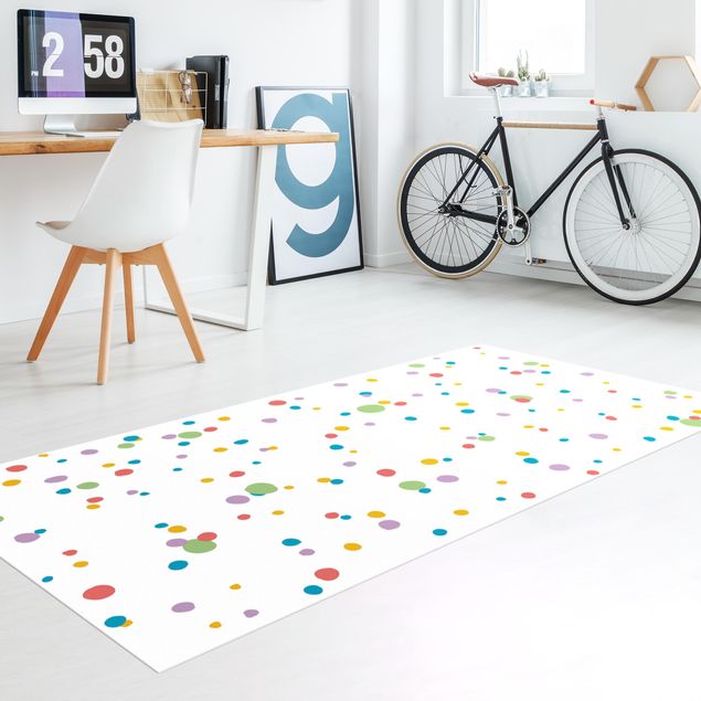kitchen runner rugs Drawn Little Dots Colourful