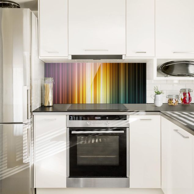 Glass splashback kitchen abstract Rainbow Light