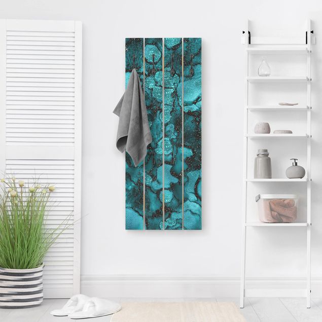 Coat rack - Turquoise Drop With Glitter
