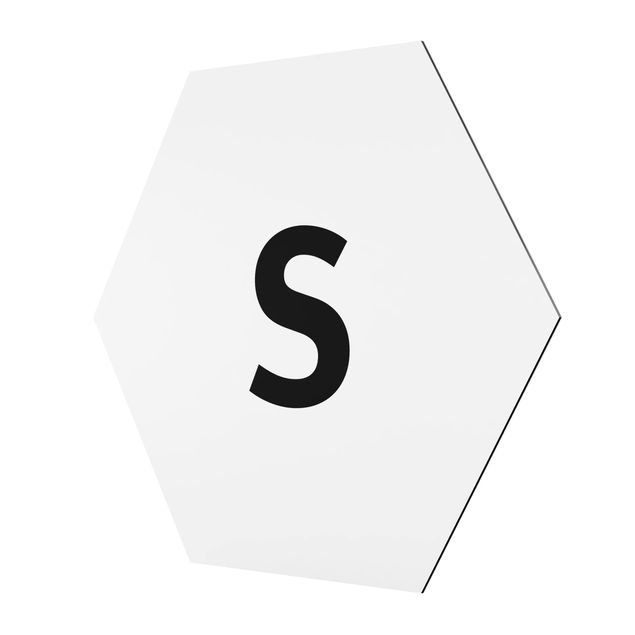 Alu-Dibond hexagon - Letter White S