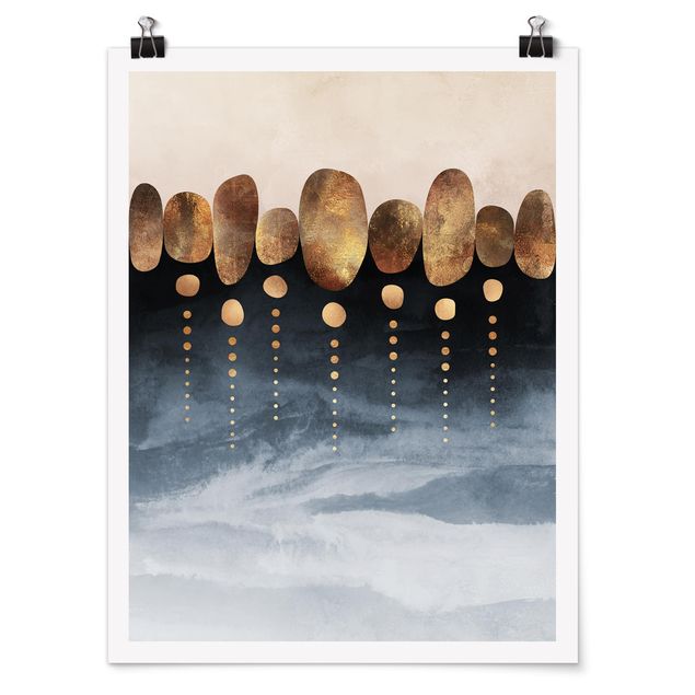 Poster - Abstract Golden Stones