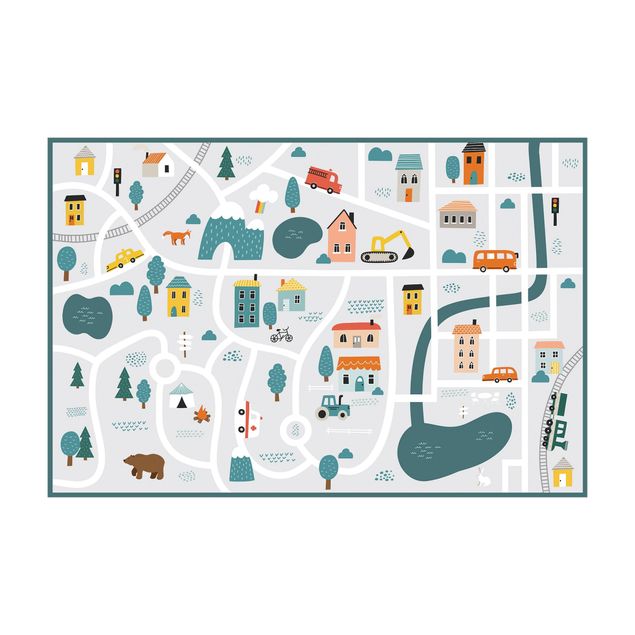 road play rug Playoom Mat Smalltown - From the City Into Nature