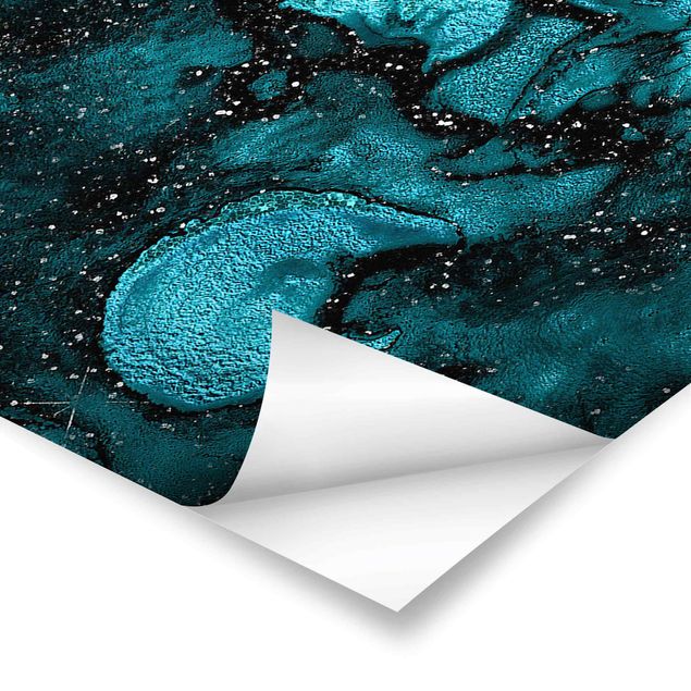 Poster - Turquoise Drop With Glitter