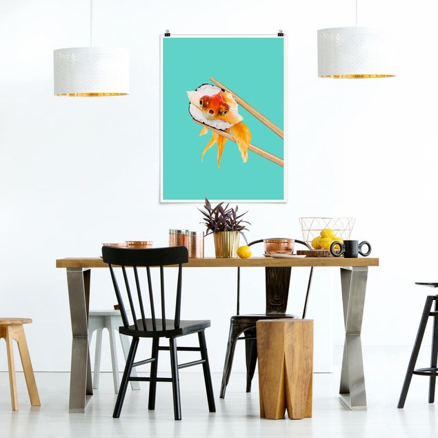 Poster animals - Sushi With Goldfish