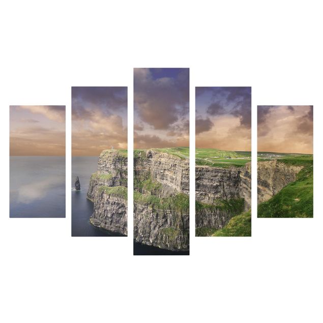 Print on canvas 5 parts - Cliffs Of Moher