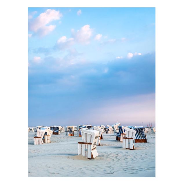 Magnetic memo board - Beach Chairs On The North Sea Beach