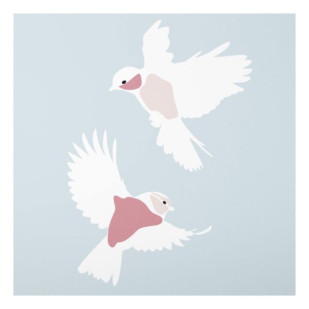 Print on forex - Line Art Pigeons Pastel