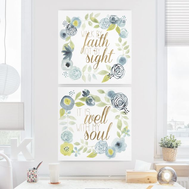 Print on canvas - Garland With Saying I Set