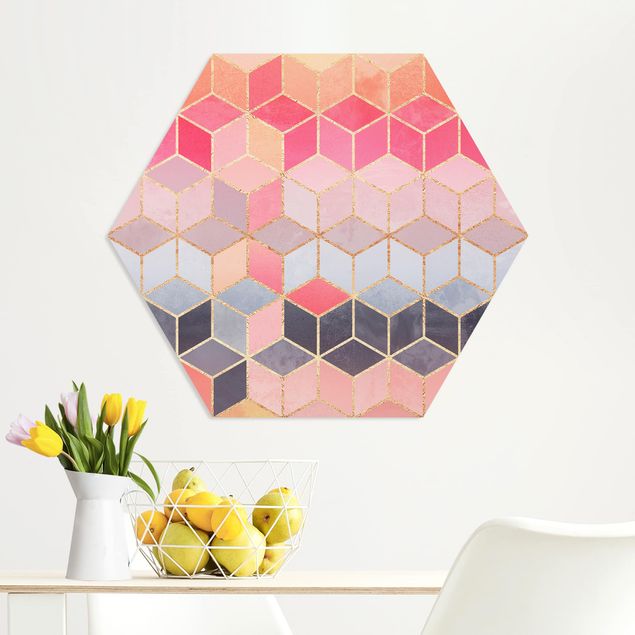 Forex hexagon - Colourful Pastel Golden Geometrie