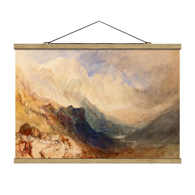 Fabric print with poster hangers - William Turner - View along an Alpine Valley, possibly the Val d'Aosta