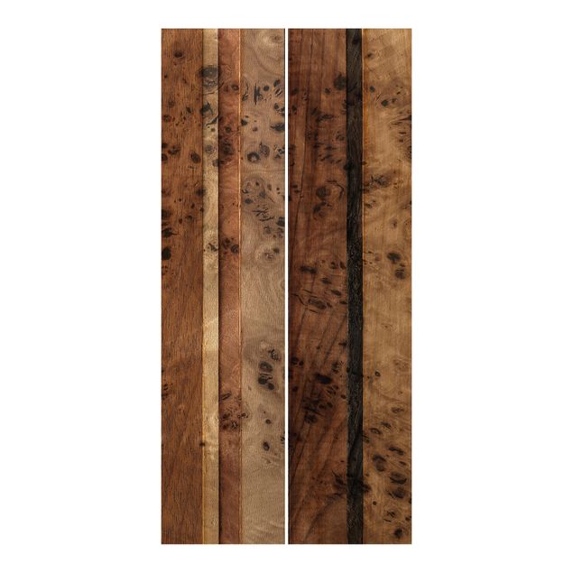 Sliding panel curtains set - Wooden Wall Bird