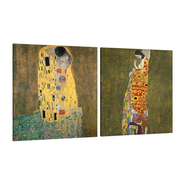 Print on canvas 2 parts - Gustav Klimt - Kiss And Hope