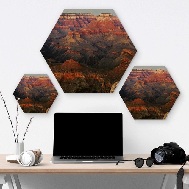 Wooden hexagon - Grand Canyon After Sunset